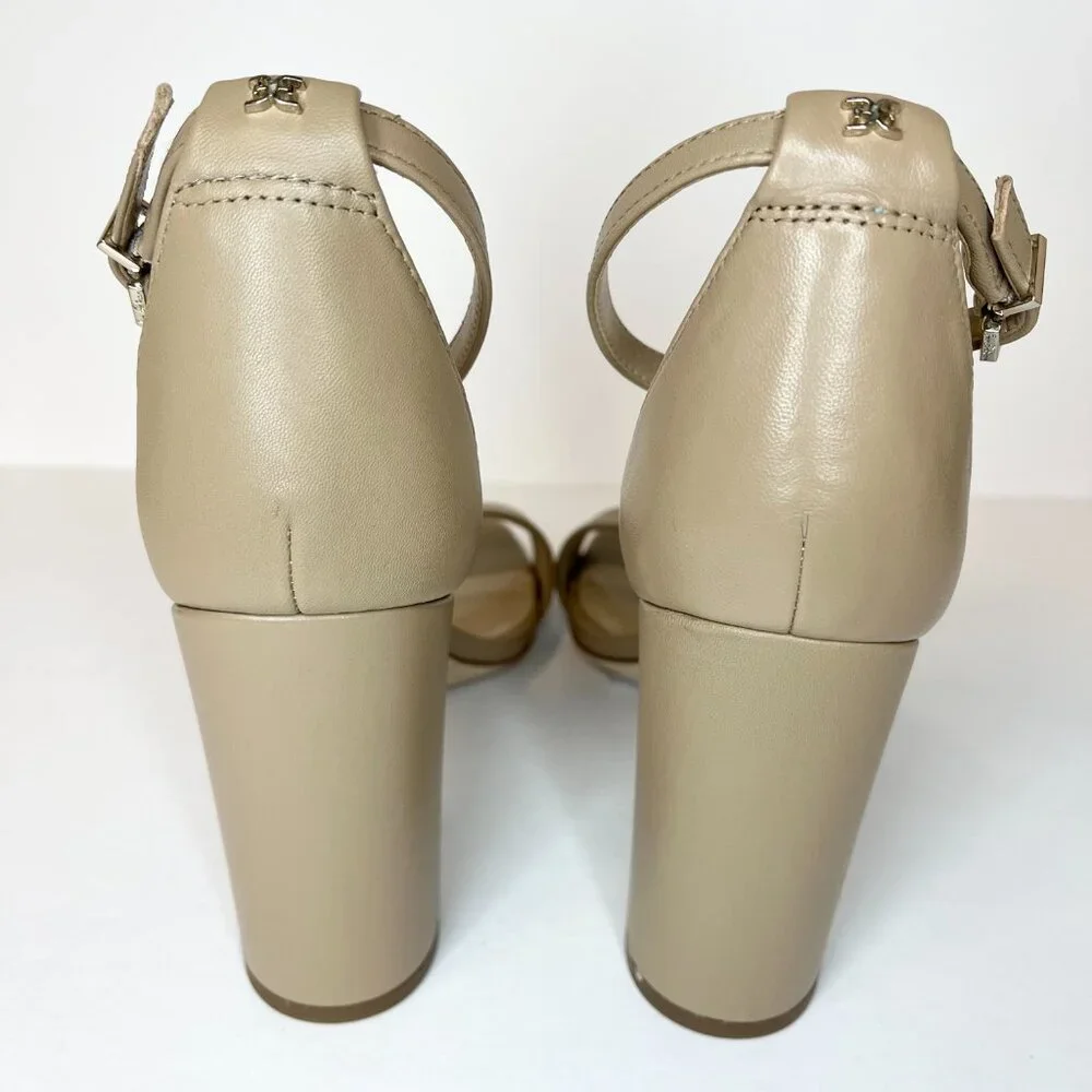 Sam Edelman Yaro Size 7 Classic Nude Ankle Strap Sandal Heel - Picture 3 of 8